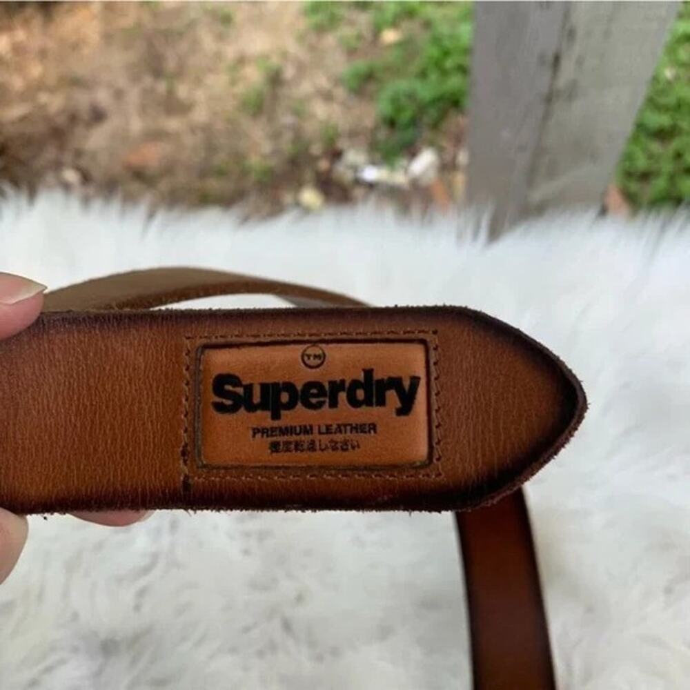 Superdry Men’s Brown Leather Belt Size Medium - Picture 4 of 8